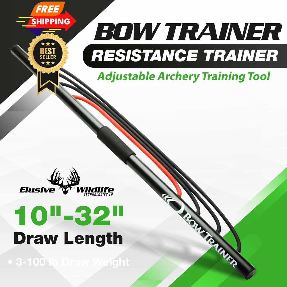 Bow Trainer Resistance - Adjustable Archery Training Tool OSFA, Black