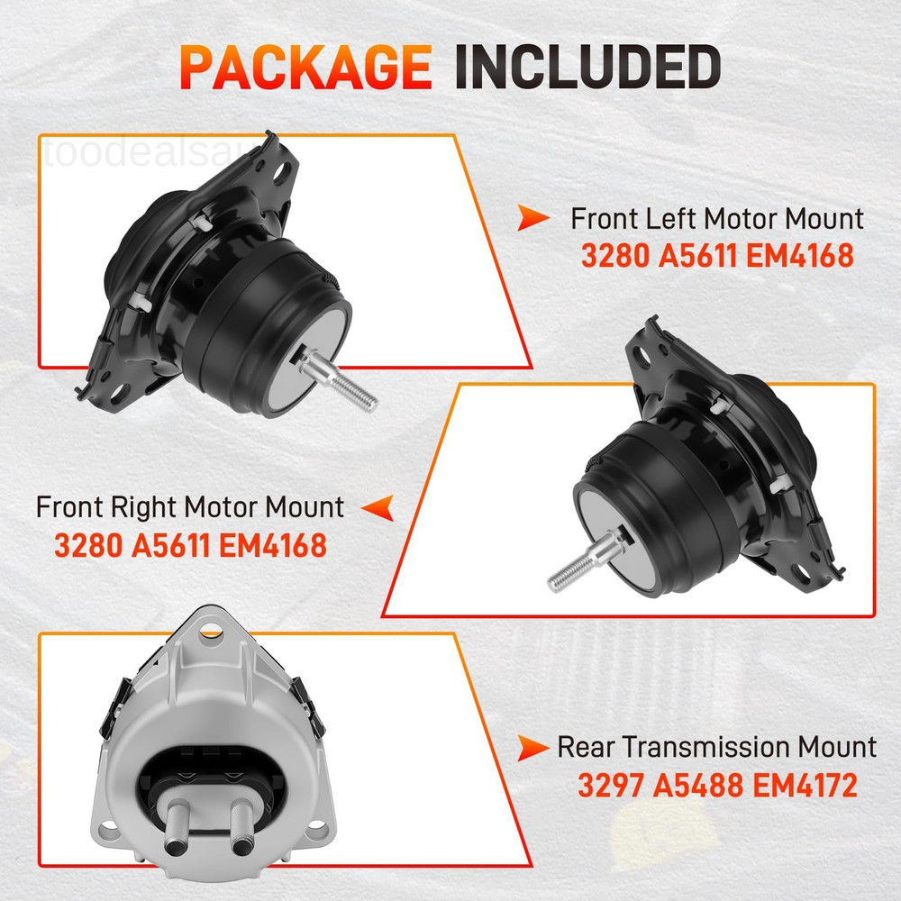 Engine Motor Mount & Transmission Compatible with Jeep Black