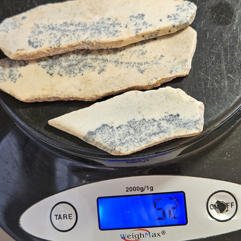 Agate With Dendrites Three Lapidary Slabs 52 Grams