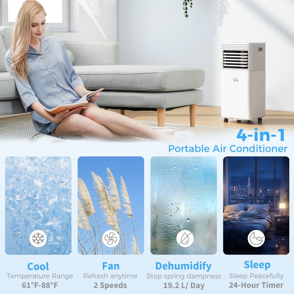 10000 BTU Mobile Air Conditioner for Cooling and Dehumidifying