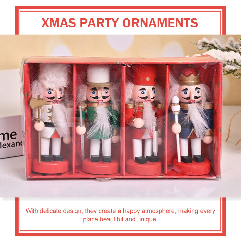 4PCS Christmas Tree Hanging Nutcrackers Figures Decorative Nutcrackers Pendants