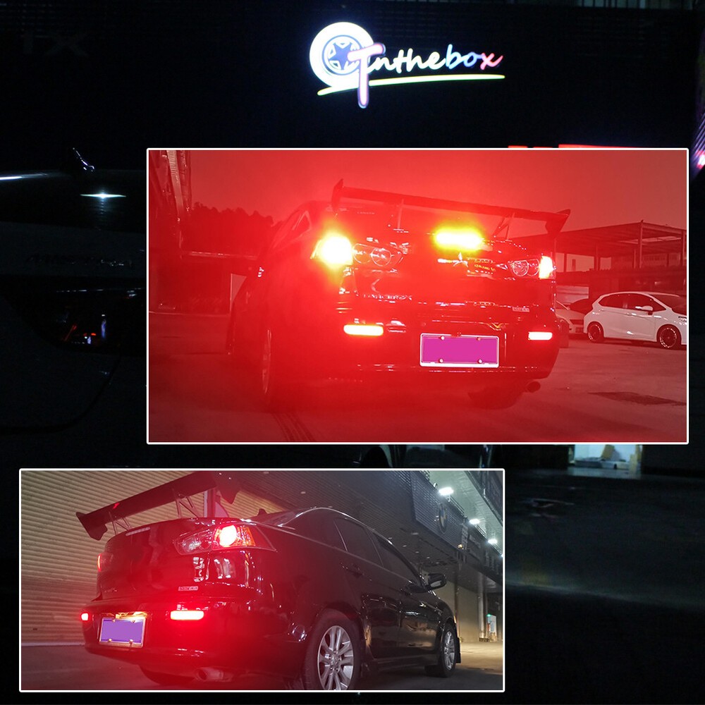 For Mitsubishi Lancer Evo Rear Bumper Reflector Tail Brake LED w/Turn Signal Kit