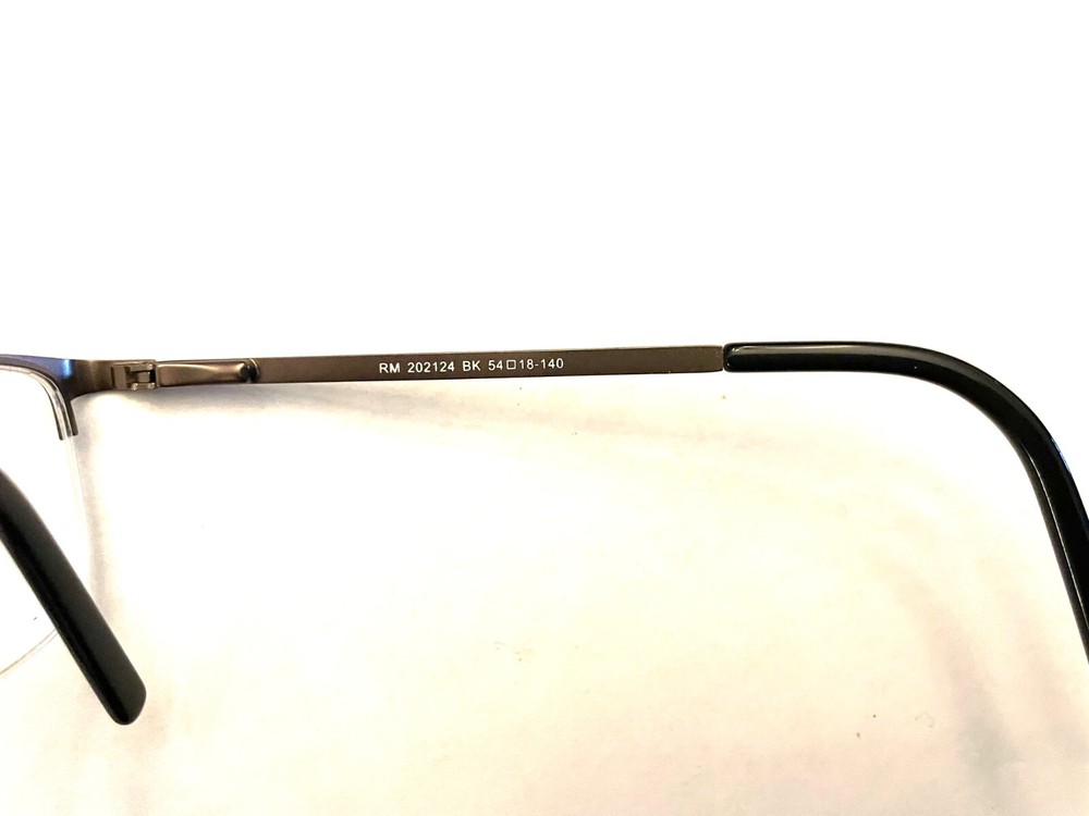Robert Mitchel Eyeglasses Frames RM 202124 BK Rectangular Half Rim 54-18-140