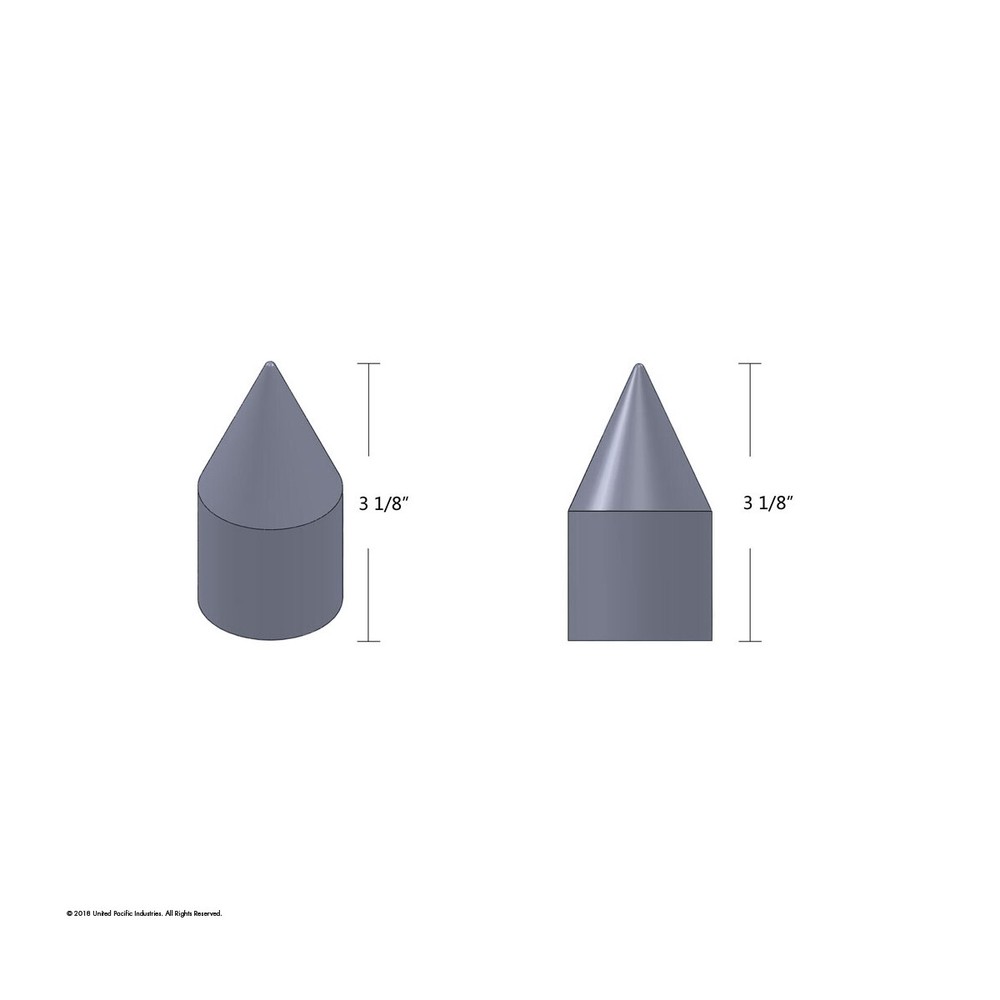 33mm X 3 1/8" H Chrome Plastic Spike Nut Covers - Push-On - 60 Pack