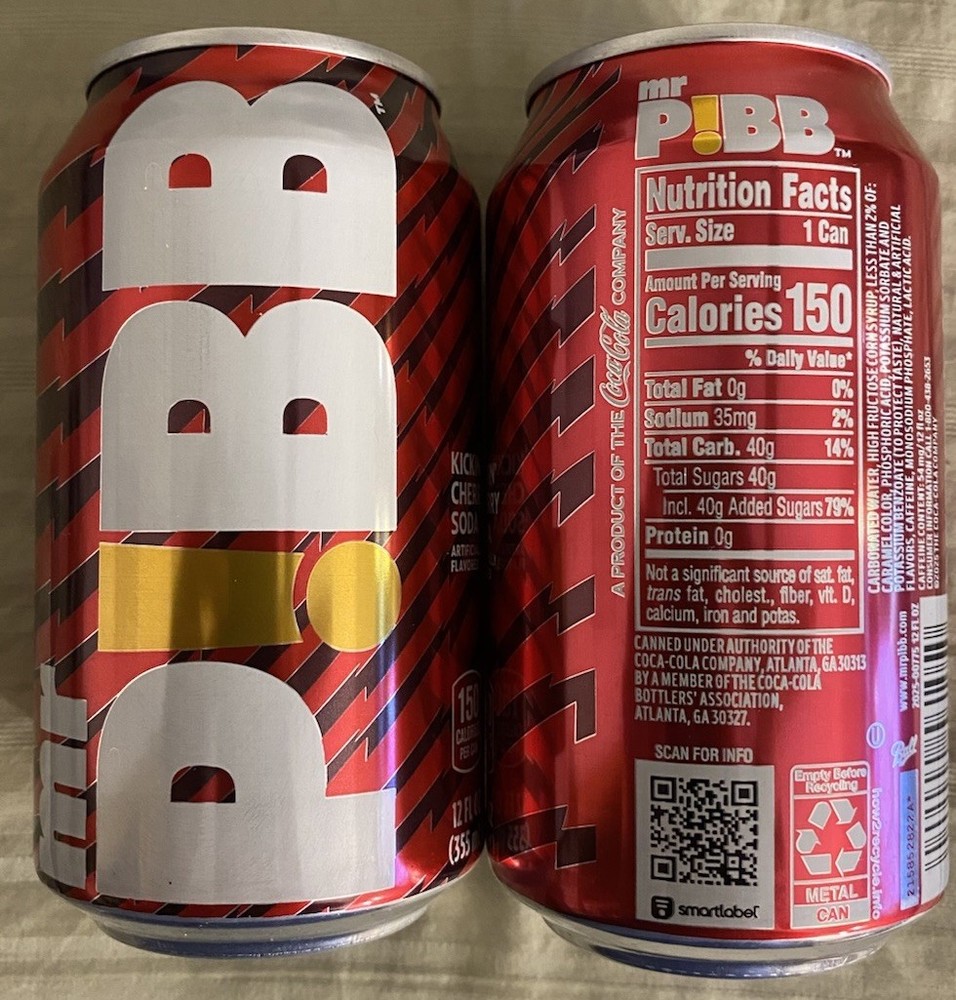 NEW RELAUNCHED MR PIBB KICKIN' CHERRY SODA (2 CANS)