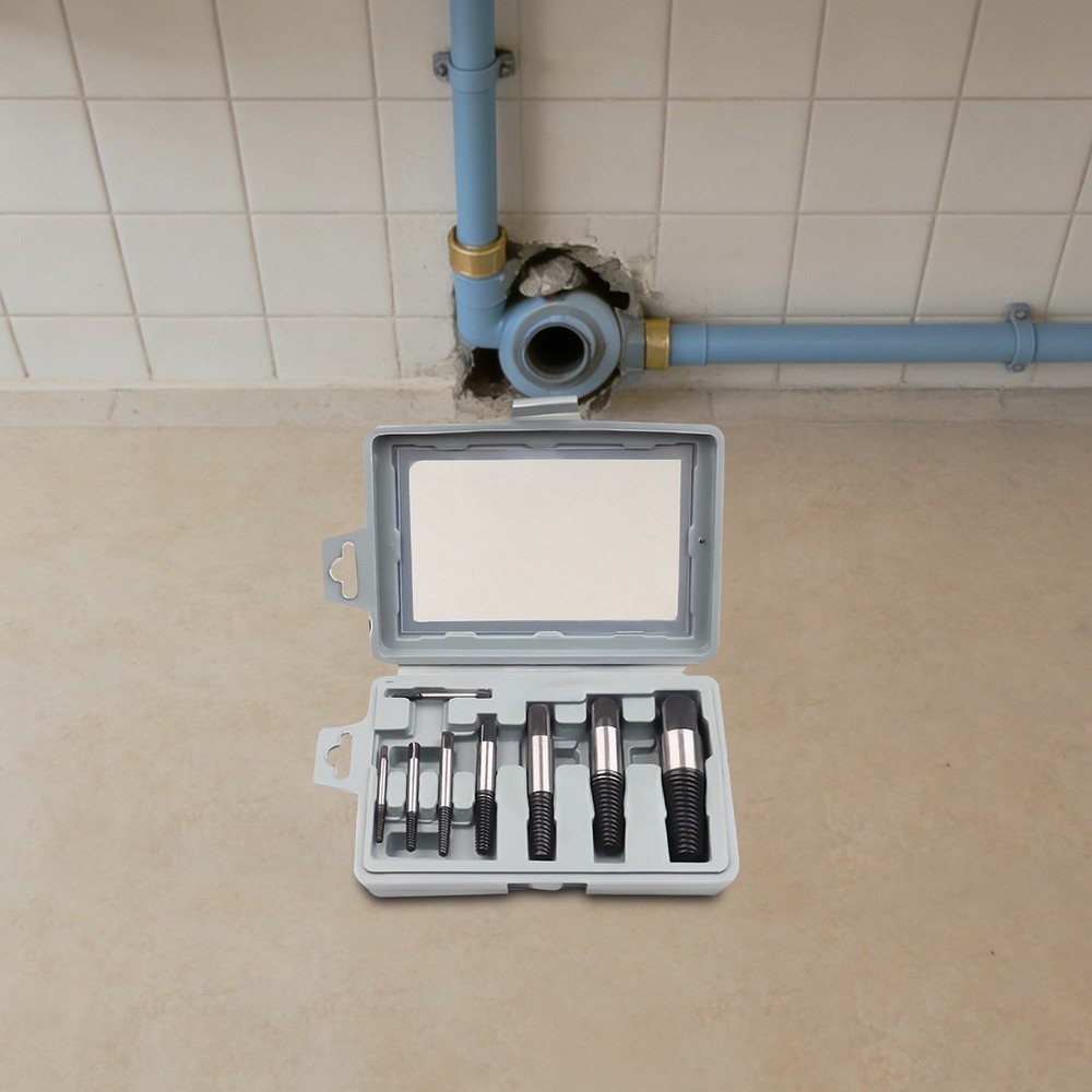 8-piece Pipe Broken Thread Extractor Set, Nut Bolt Stud Removal Tool For Home