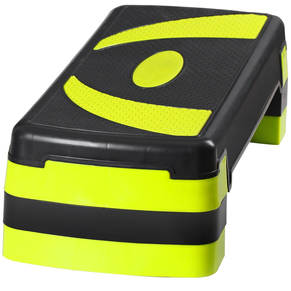 31" Exercise Step Platform Adjust Aerobic Step Platform Workout Stepper Yellow