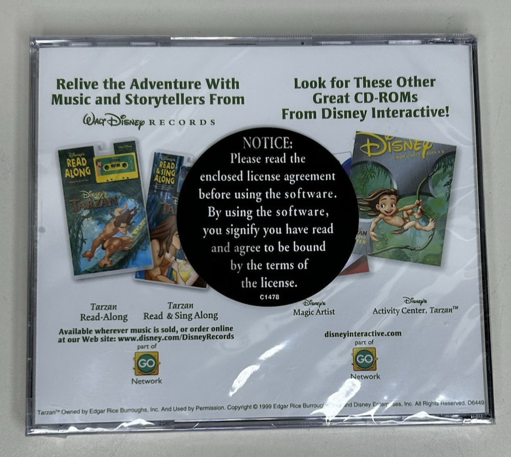 Disney Print Studio Tarzan PC CD Rom Program Manual Software Vintage