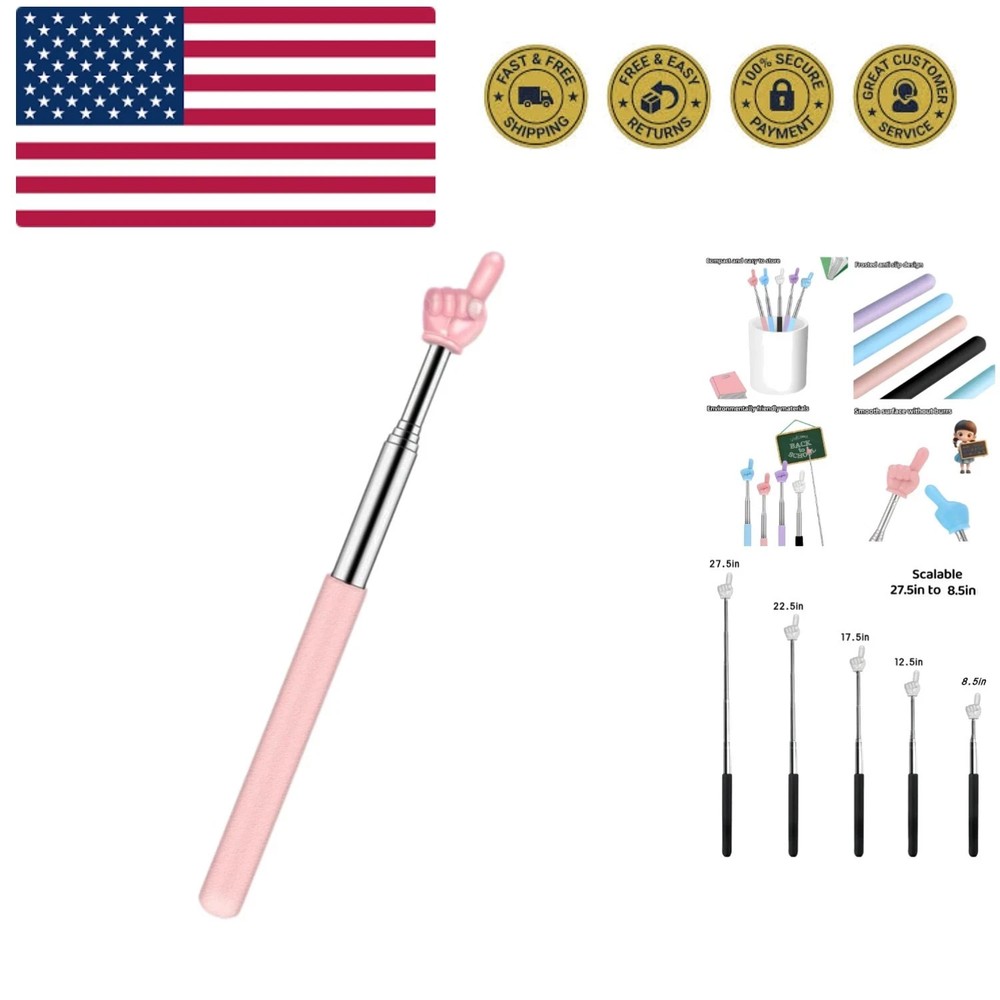Retractable Teachers Classroom Hand Pointer, Extendable Pointer Finger Stick,...