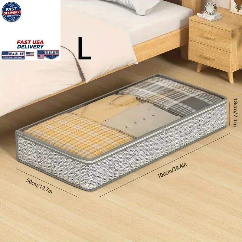 1Pc Bed Bottom Storage Bag, Transparent Design with Visible Window, Can Be Used