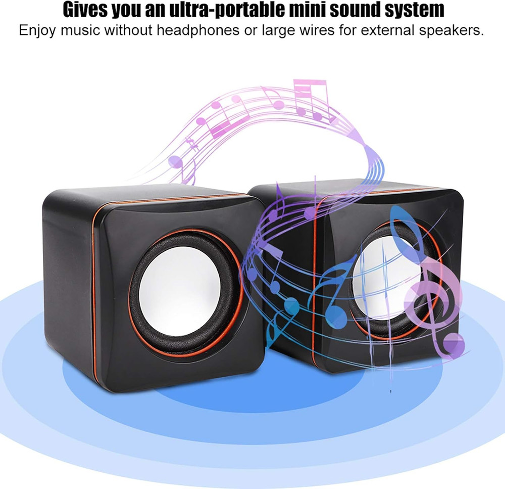 Computer Speakers for Desktop PC, Laptop, USB Powered External Stereo Speaker, V
