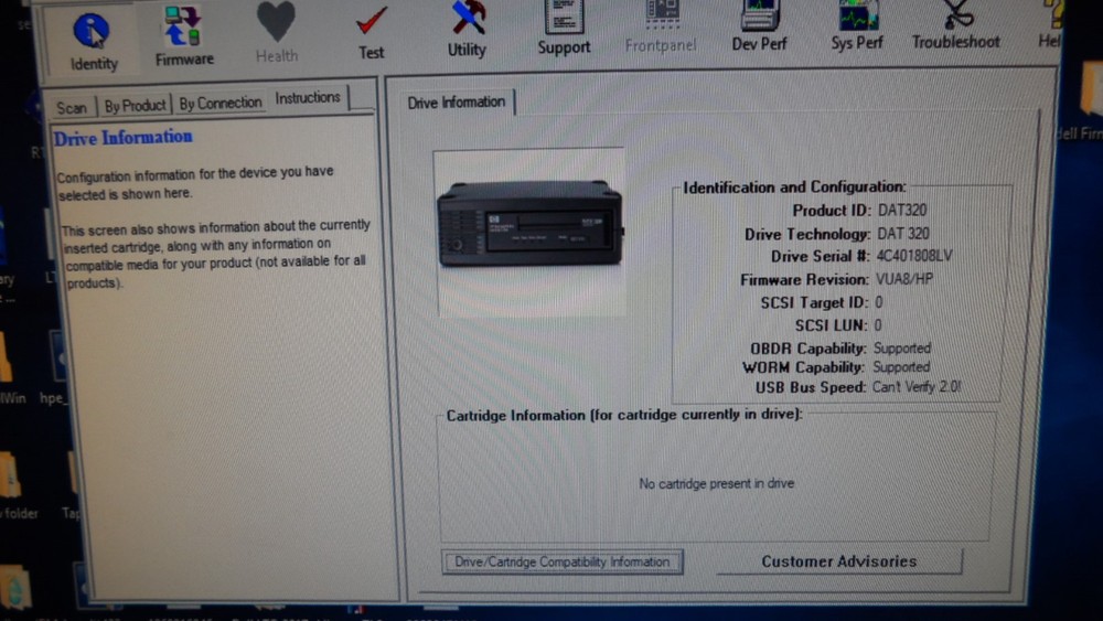 HP DAT320 USB External Tape Drive DAT320 AJ823A 496502-001 Tested