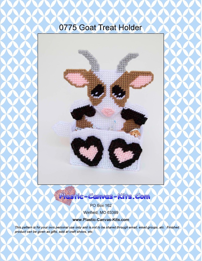 Goat Treat Holder- Plastic Canvas Pattern or Kit