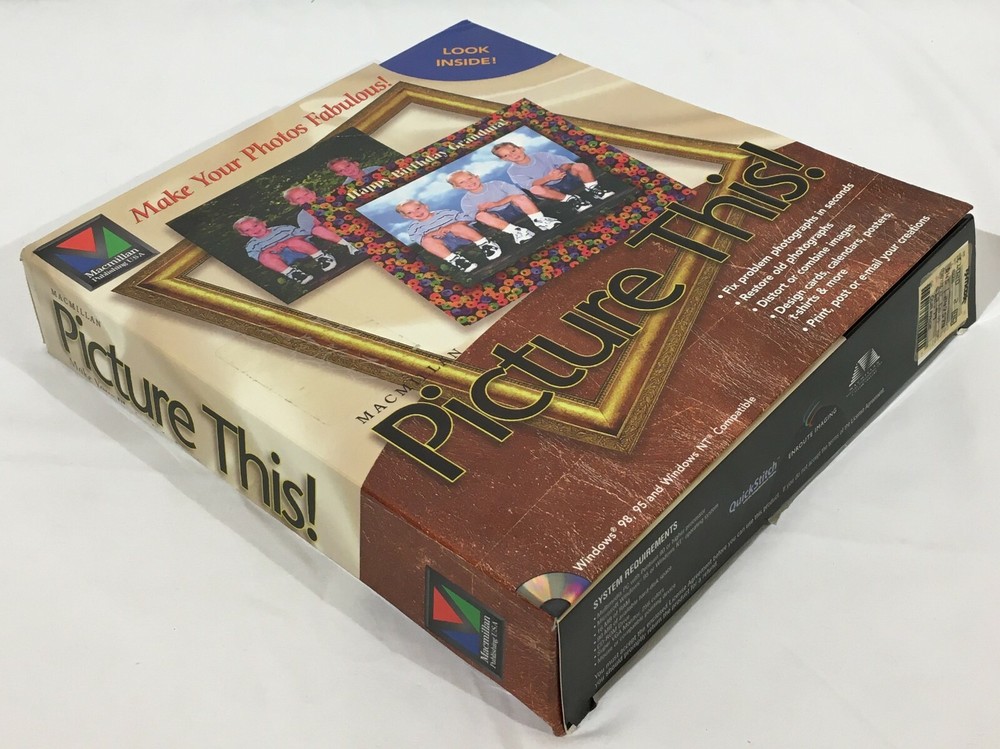 Picture This! Macmillan CD-ROM Photo Editing Software Windows 95 98 NT Complete