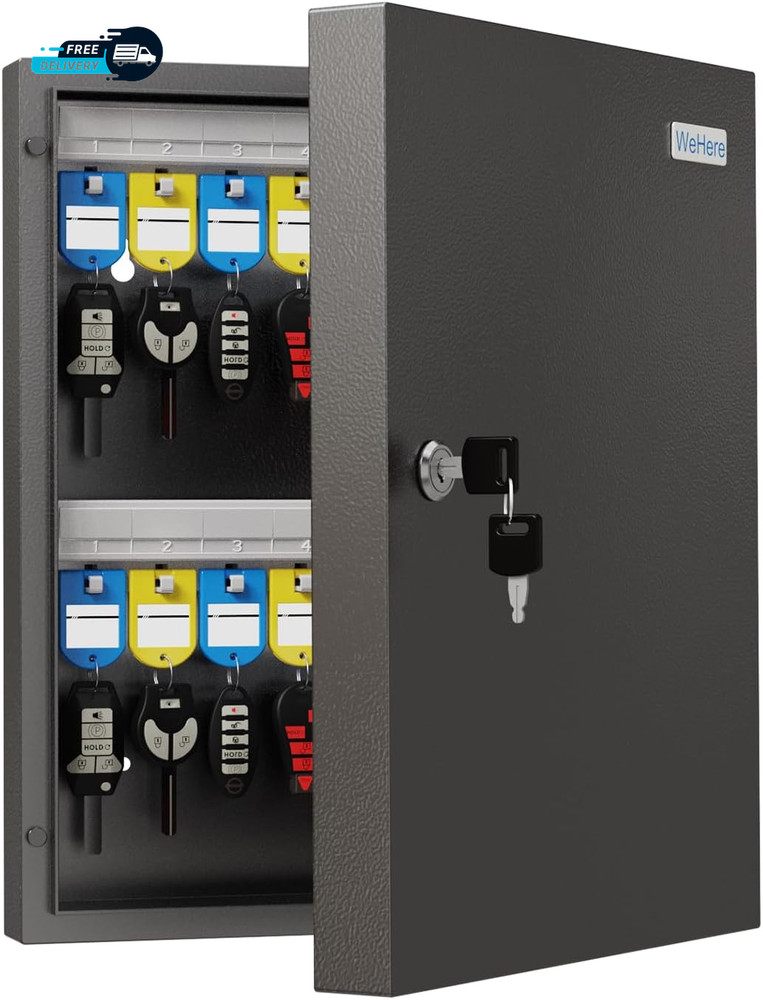 32 Key Cabinet Organizer Lock Box Security Storage for Valets Hotels