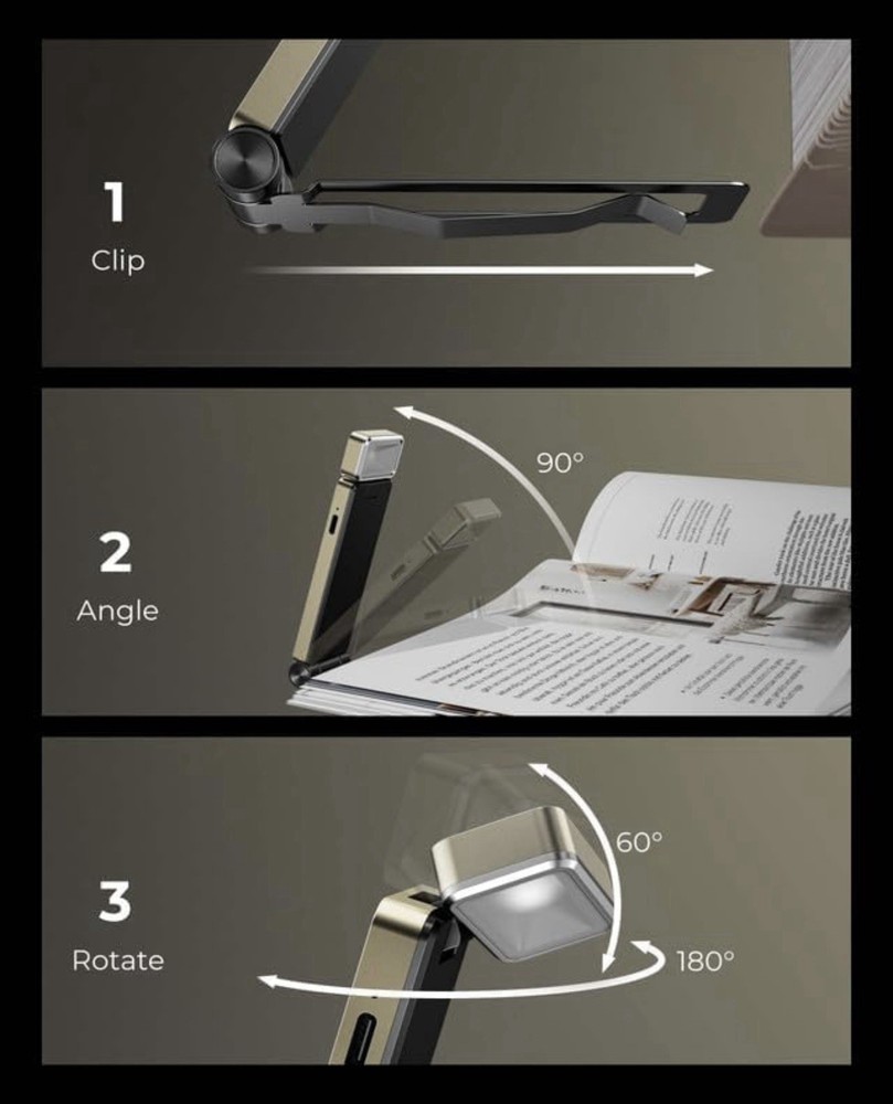 86lux Reading Light Rechargeable Book Light for Reading in Bed Ultralight Cli...