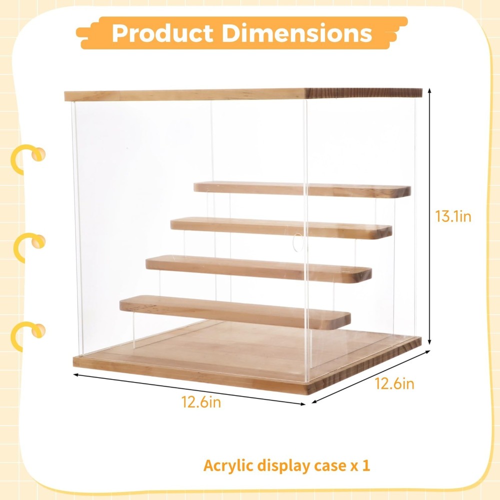 Led Acrylic Figures Display Case - Clear Action Figurine Lighted Display Case...