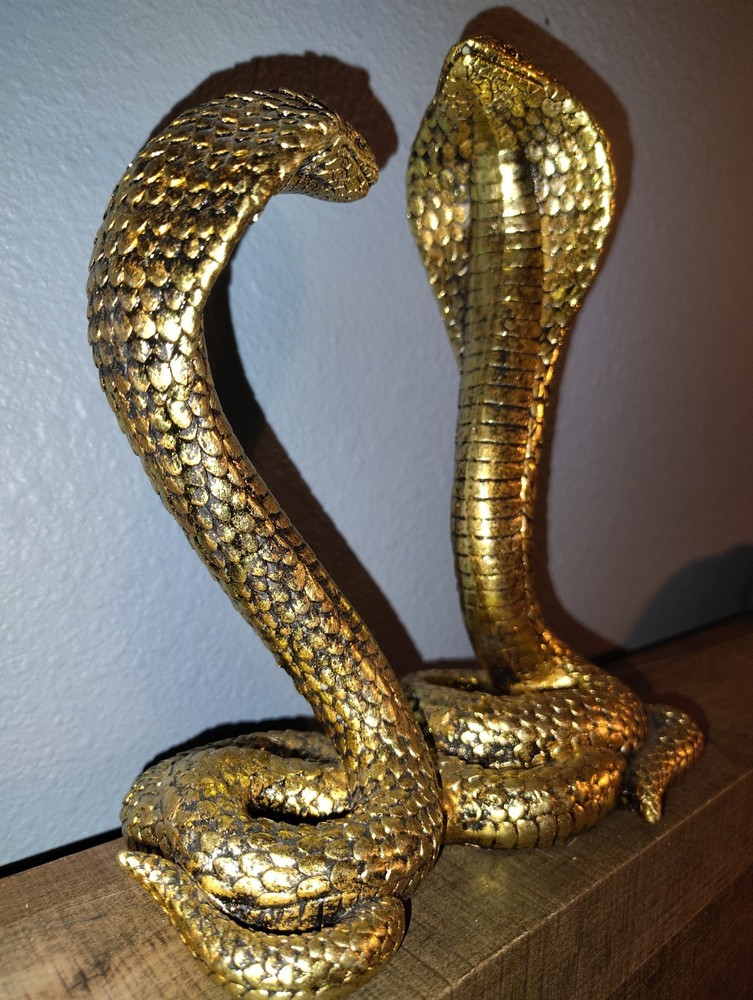 Golden Cobra Snake statue