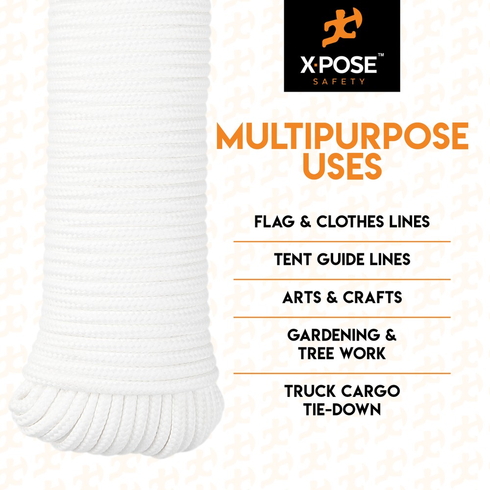 Diamond Braided Clothesline Rope - 100 Ft Rope- Braid Polypropylene Rope