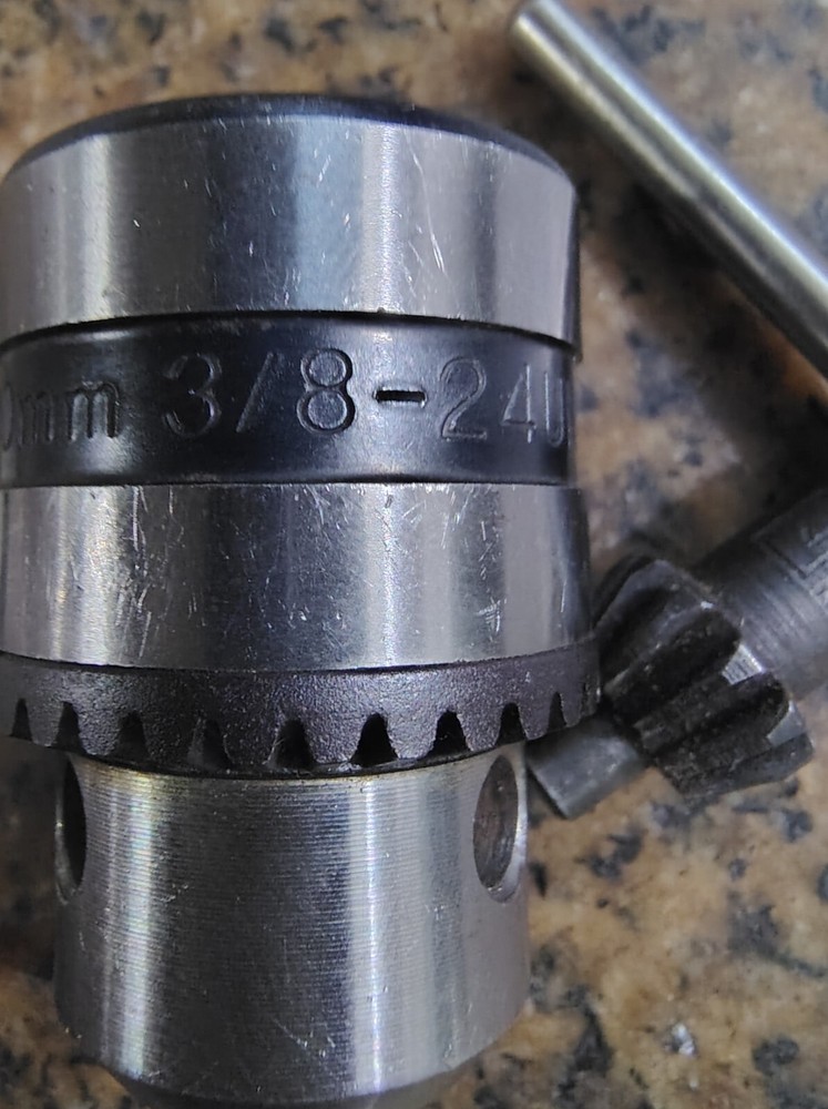 🗽DRILL CHUCK 1.5-10MM CAP 3/8-24 TAIL WITH CHUCK KEY GREAT CONDITION