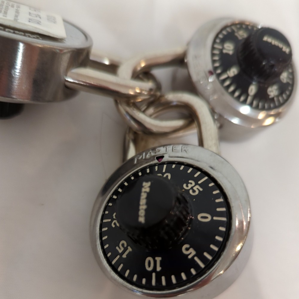 Three Master Black Dial Combination Locks Round