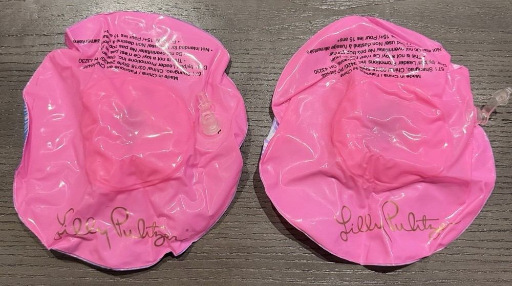 2 Lilly Pulitzer Drink Floaty Pair Beach Please Pool beer soda float holders