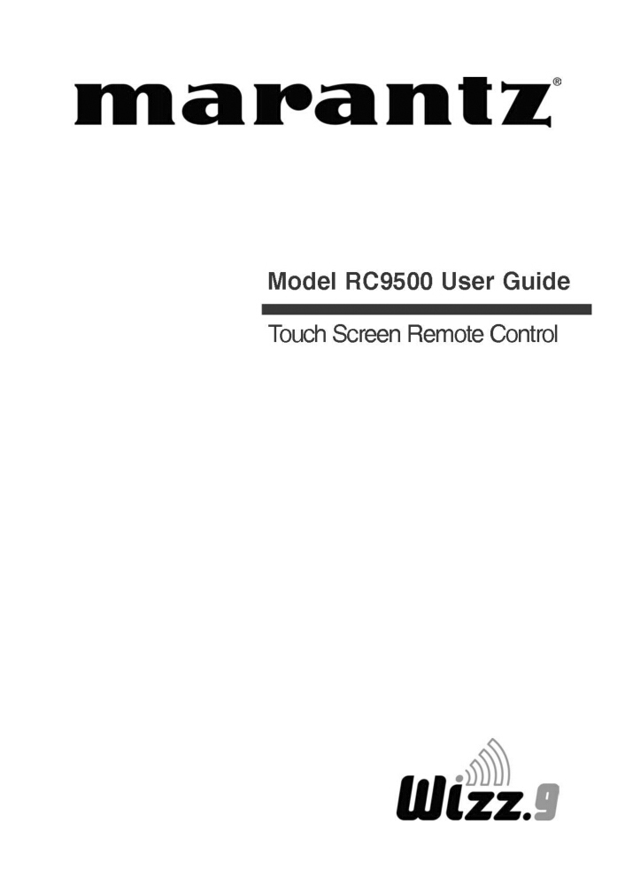 Marantz RC9500 Remote Control Owners Manual