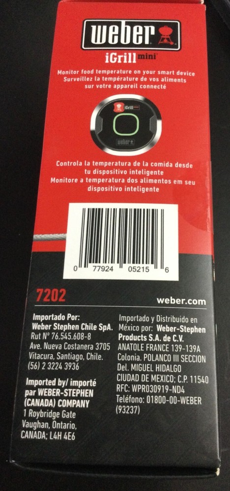 Weber iGrill Mini Digital All Bluetooth Thermometer 2156