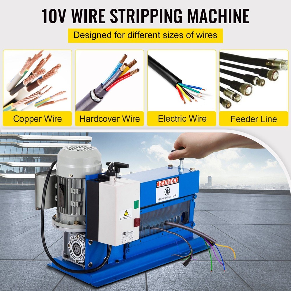 Adjustable Wire Stripper Machine 370W 11-Channel 1" OD 75ft/min