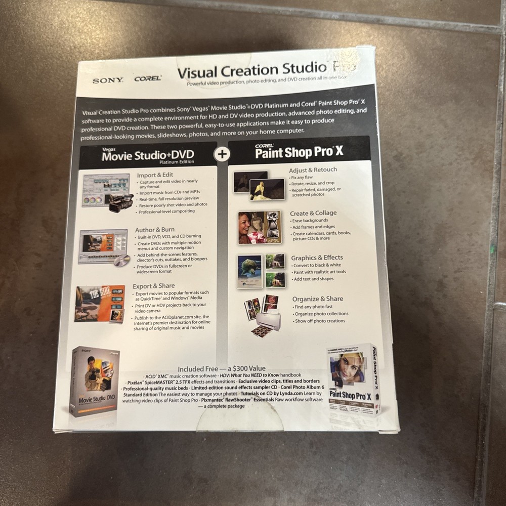 Corel Sony Visual Creation Studio Pro_Retail Box SEALED