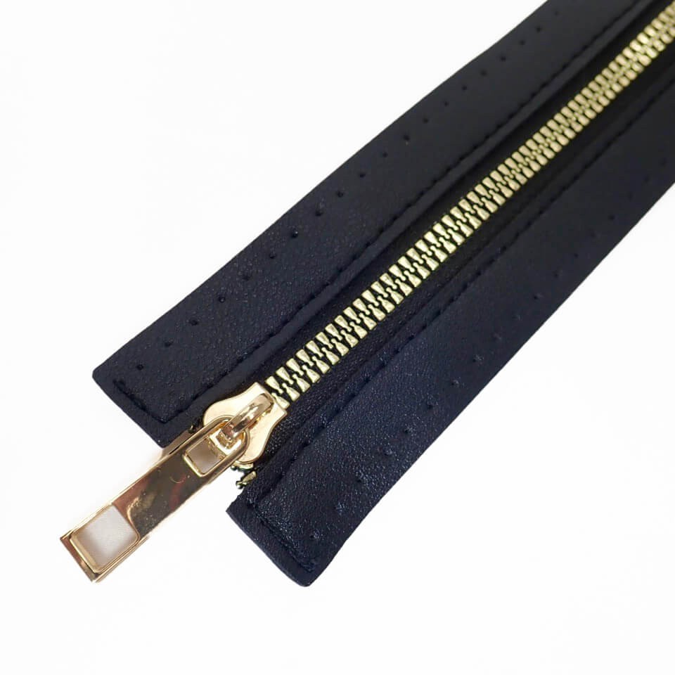 Leather Zipper Extra Large (30cm x 4.5cm) Black