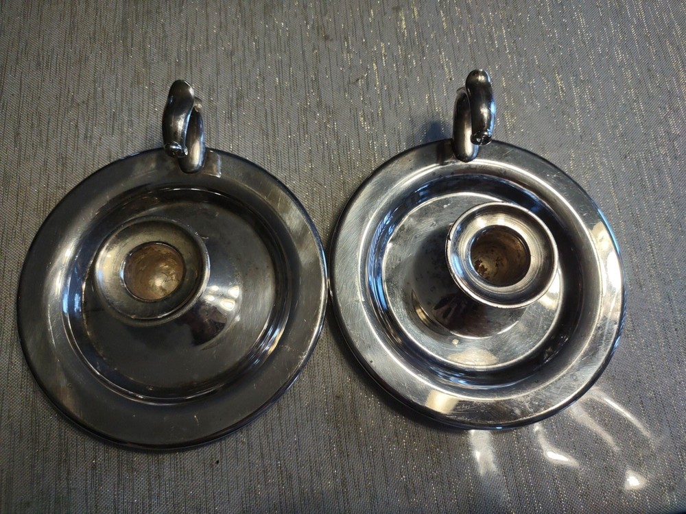 Pair Of Silverplate Chambersticks