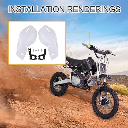 7/8" Handlebar Hand Brush Guards Protector Handguards Assy Replacement White