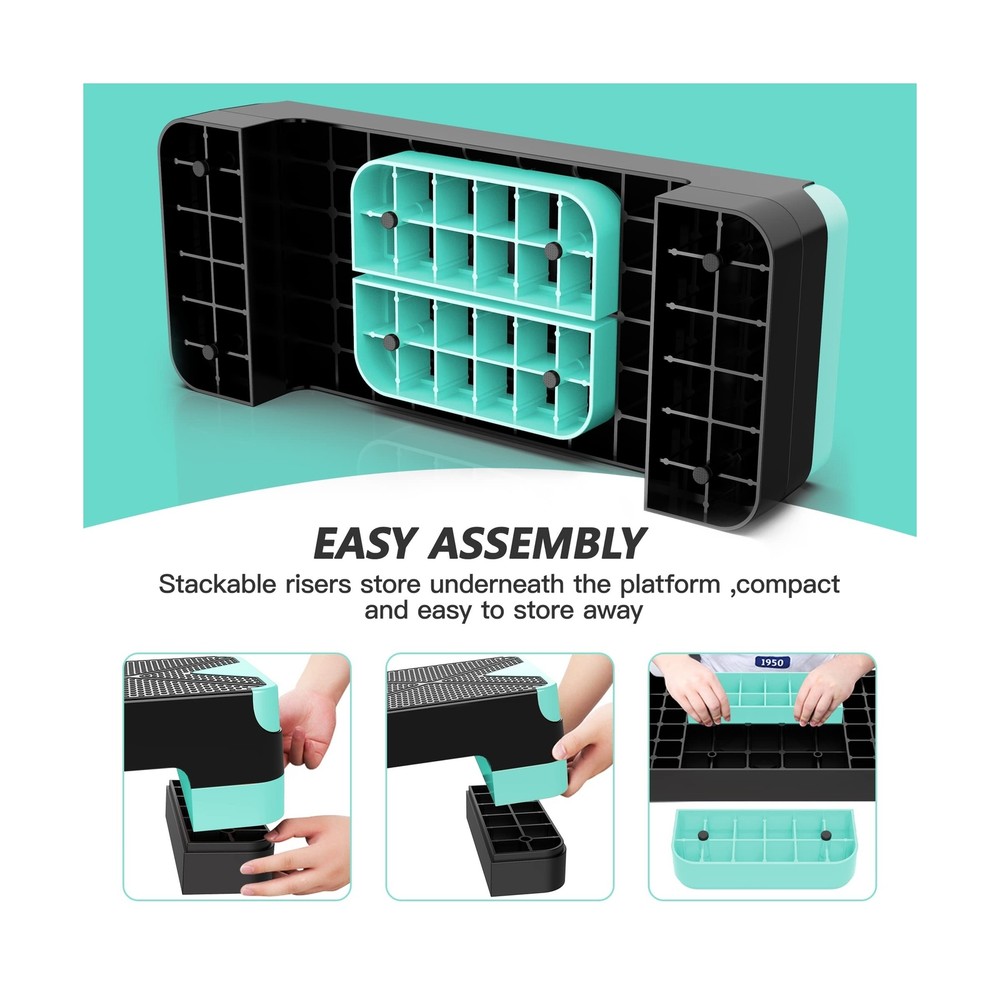 GYMMAGE Aerobic Exercise Step, Adjustable Aerobic Stepper for Exercise, Worko...