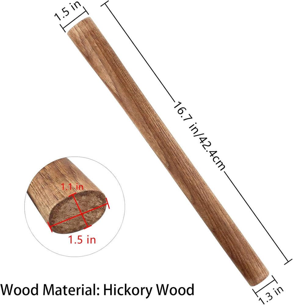 Replacement Hickory Wood Handle Throwing Tomahawk Axe, 16.7" Long (2 Pack)