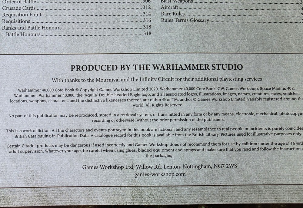 Warhammer 40k Core big hardback book 2020