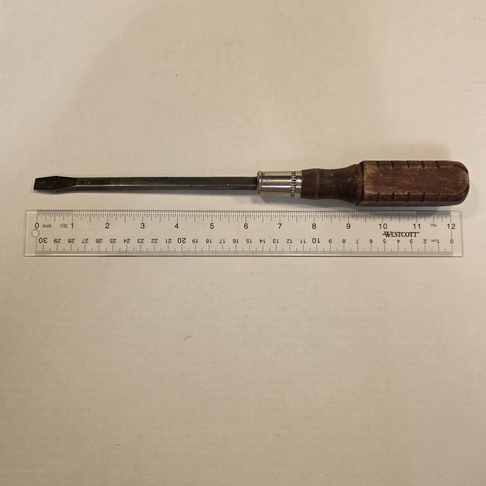 Flat Screwdriver Wood Handle 12"