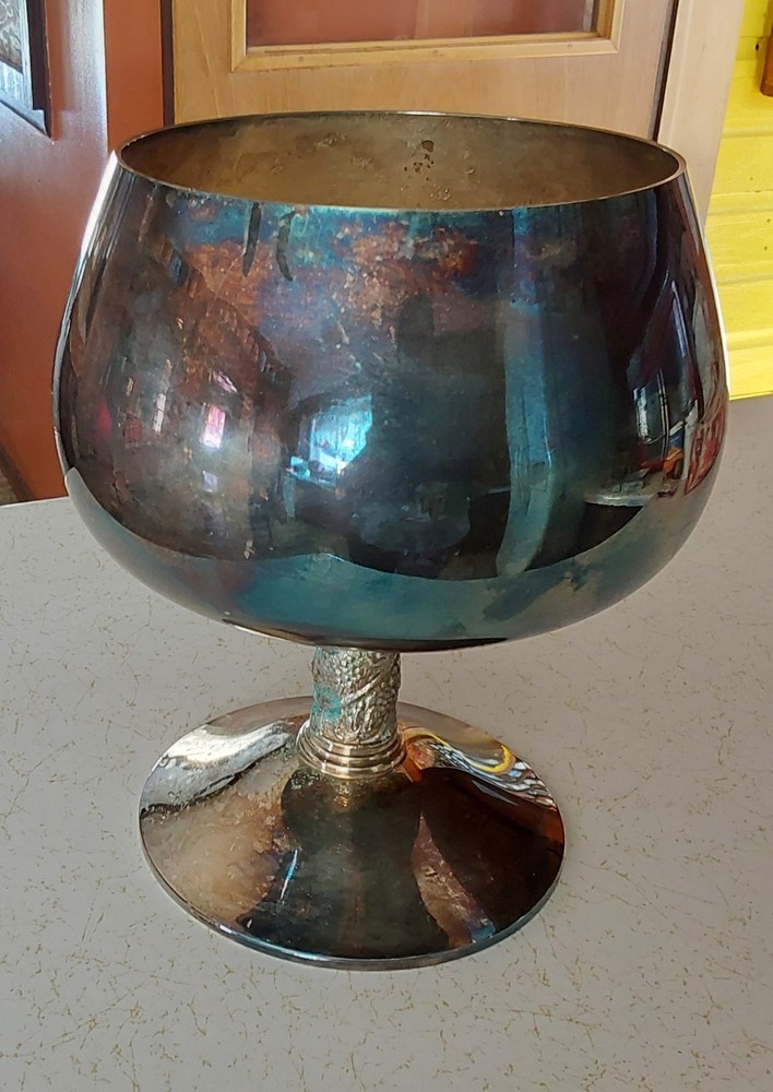 Giant 11" Oversized CHALICE WINE GOBLET Silver Plated?