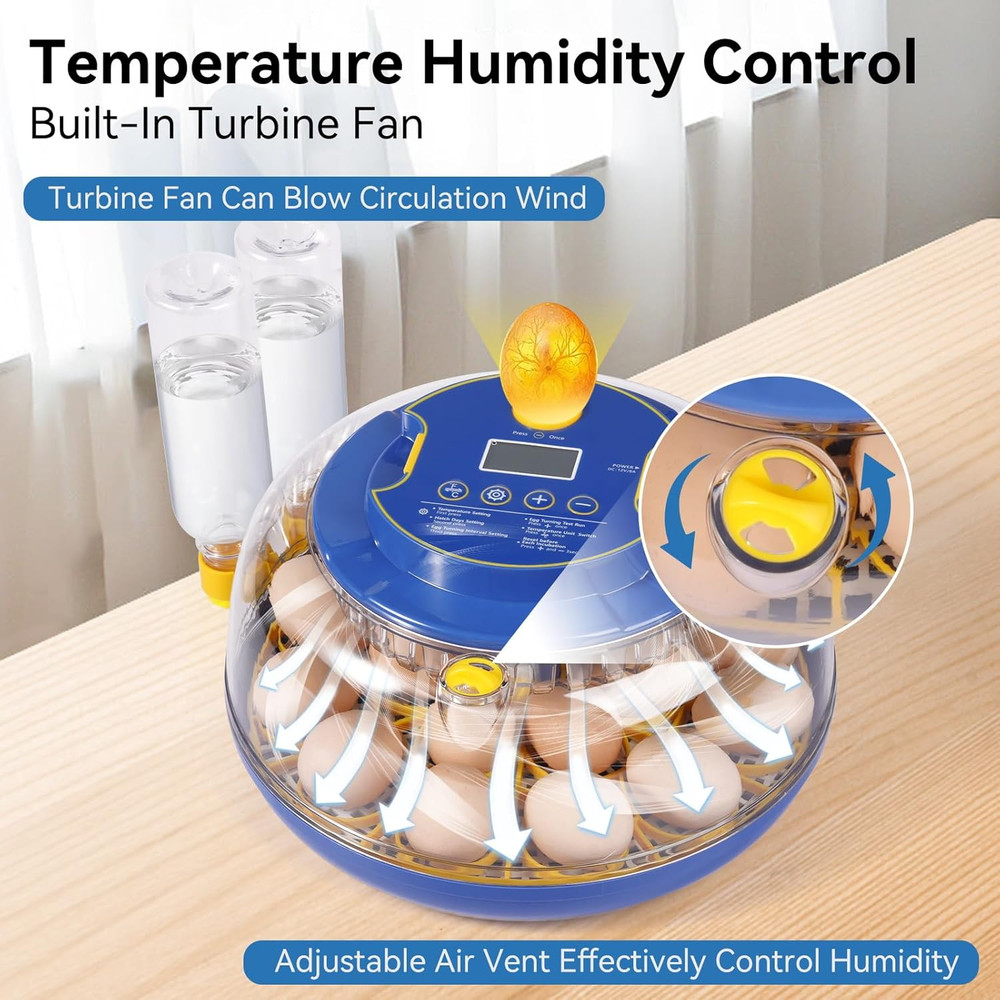 18 Egg Incubators for Hatching Eggs, Chicken Egg Incubator with Automatic Egg Tu