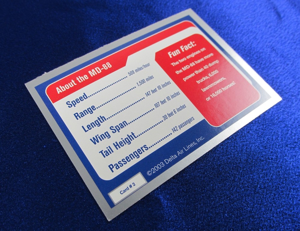 2003 Delta Airline Pilot Trading Card #2 Boeing MD-88