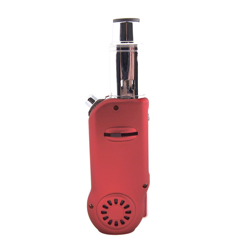 Big Torch Lighter Adjustable Refillable Red Black Blue Silver W/Pouch IMPERFECT