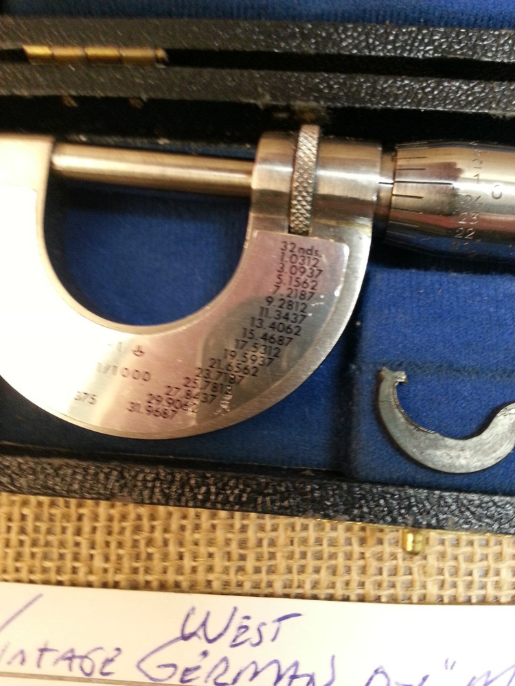 Vintage German MFG 0-1" Micrometer in Original Box
