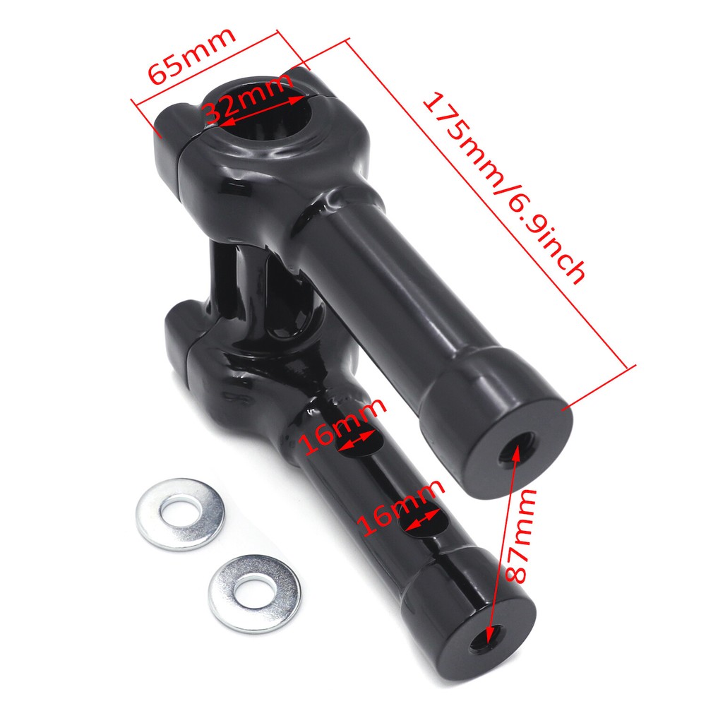 CNC Black 6" Riser 1.25" Handlebar Top Clamp For Harley