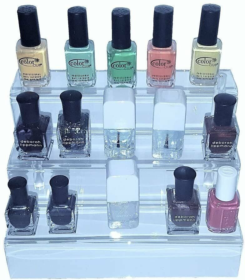 888 Display Three-Tier Acrylic Step Display Ultra Clear and Versatile Risers...