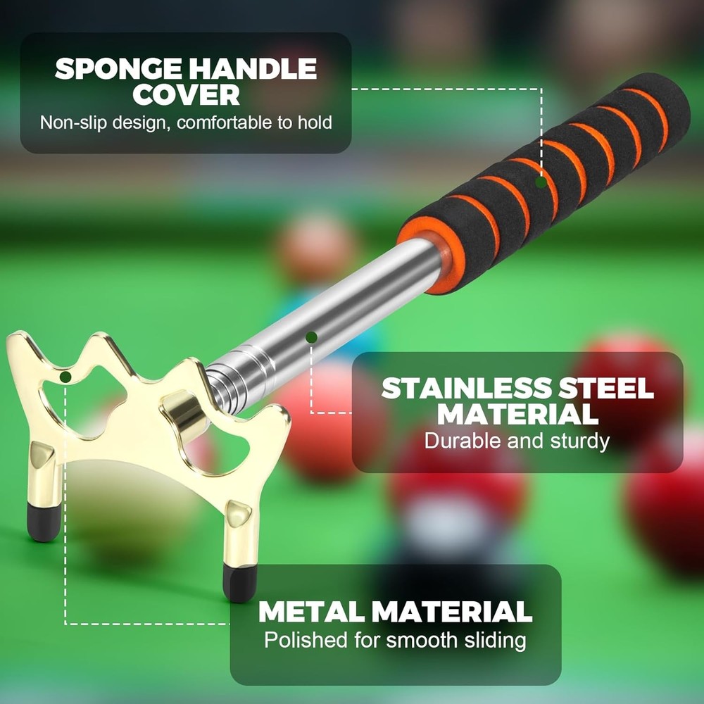 Pool Bridge Stick, Professional Retractable Cue with Removable...