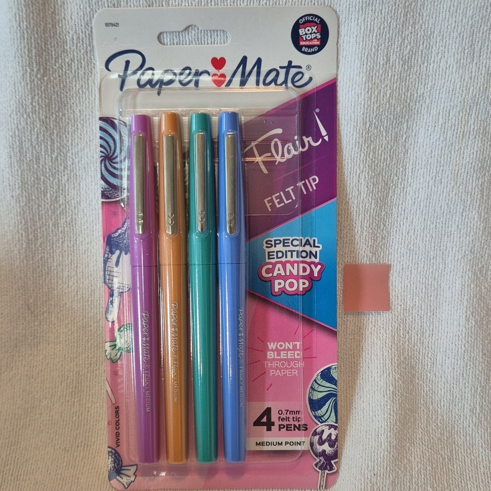 Paper Mate Flair Candy Pop Felt Tip Pens 4-Pack Medium Point 0.7mm