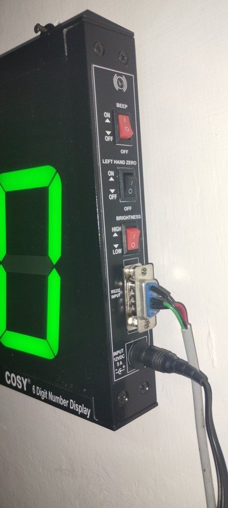 6 DIGIT LED NUMBER DISPLAY WITH RS232 INPUT ( 4" High LED Digits )