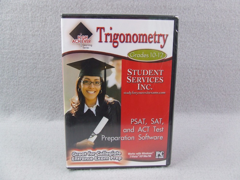 Trigonometry Grades 10-12 PSAT SAT ACT Test Preparation Software (PC CD-ROM)