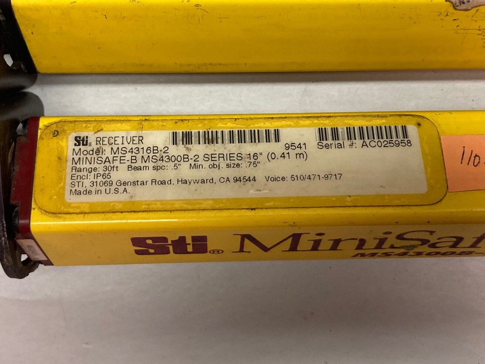 STI,MS4316B-2 Transmitter/MS4316B-2 Reciever,Light Curtains