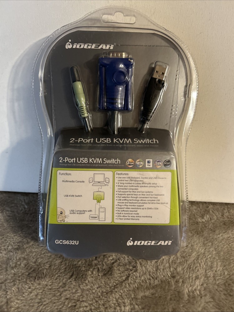 IOGEAR GCS22U 2-Port USB VGA KVM Switch